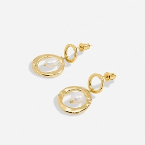 Solaria Baroque Pearl Gold Plated Hoop Earrings 7156
