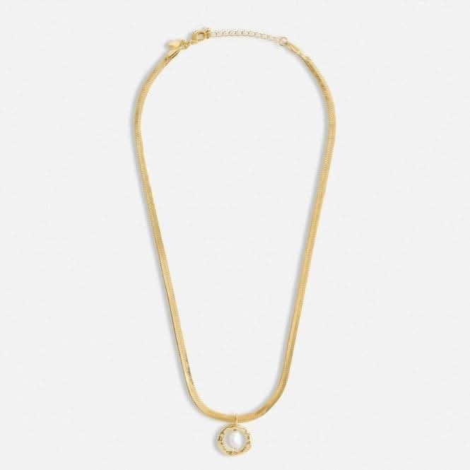 Solaria Baroque Pearl Gold Plated Pendant 46cm   5cm Necklace 7154