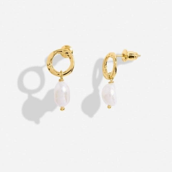 Solaria Baroque Pearl Loop Gold Plated Hoop Earrings 7162