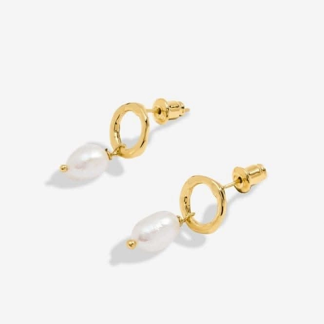 Solaria Baroque Pearl Loop Gold Plated Hoop Earrings 7162