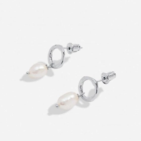 Solaria Baroque Pearl Loop Silver Plated Hoop Earrings 7168