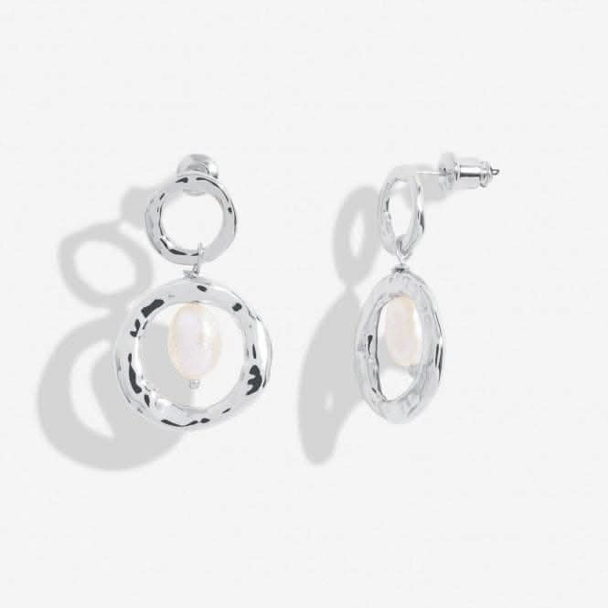Solaria Baroque Pearl Silver Plated Hoop Earrings 7146
