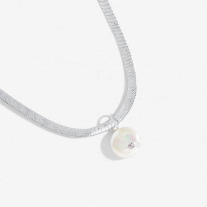 Solaria Coin Pearl Silver Plated 40cm   5cm Necklace 7147