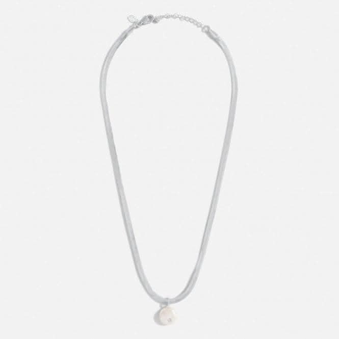 Solaria Coin Pearl Silver Plated 40cm   5cm Necklace 7147