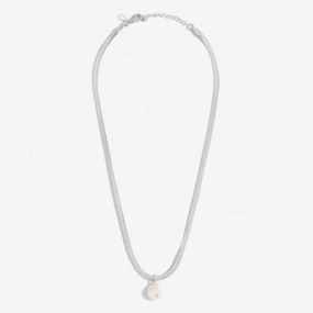 Solaria Coin Pearl Silver Plated 40cm   5cm Necklace 7147
