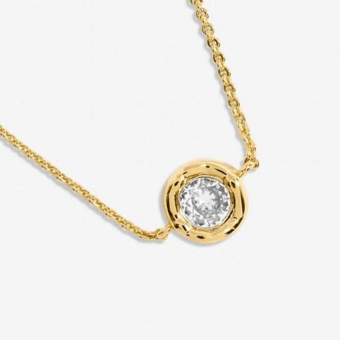 Solaria Zirconia Gold Plated 40cm   5cm Necklace 7163