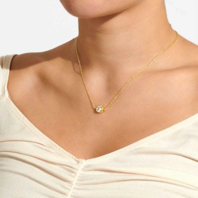 Solaria Zirconia Gold Plated 40cm   5cm Necklace 7163