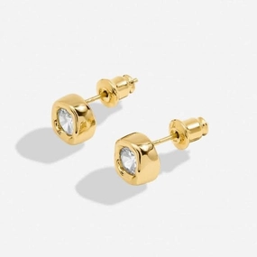 Solaria Zirconia Gold Plated Stud Earrings 7165