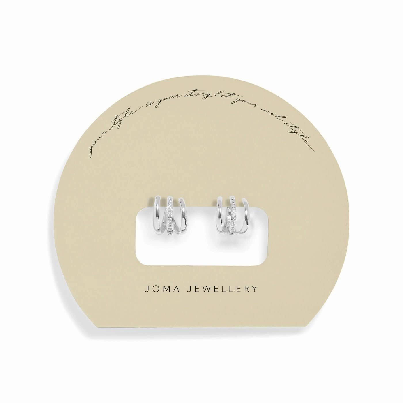 Soul Shine Pave Illusion Hoop Silver Plated Earrings 7604