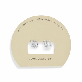 Soul Shine Pave Illusion Hoop Silver Plated Earrings 7604