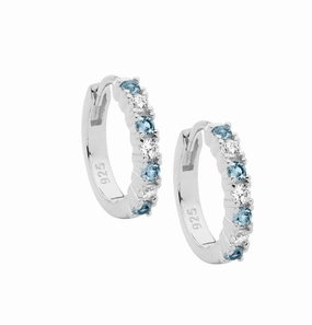 Spinel & CZ 14mm hoop earrings - 2 Colours