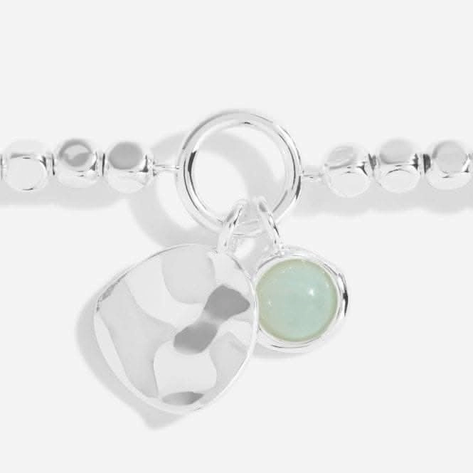 Spirit Stones Amazonite Silver 17.5cm Stretch Bracelet 5450
