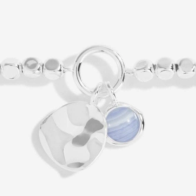 Spirit Stones Blue Agate Silver 17.5cm Stretch Bracelet 5452