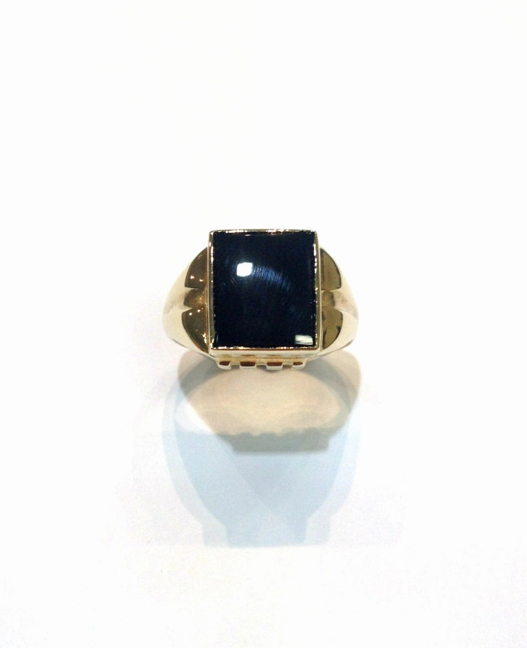 Square Onyx Gold Ring