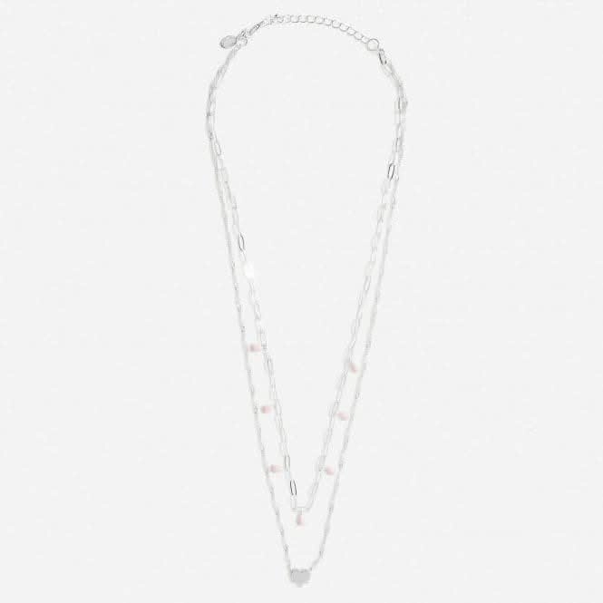 Stacks Of Style Pink Enamel Silver Plated 45cm Necklace 7096