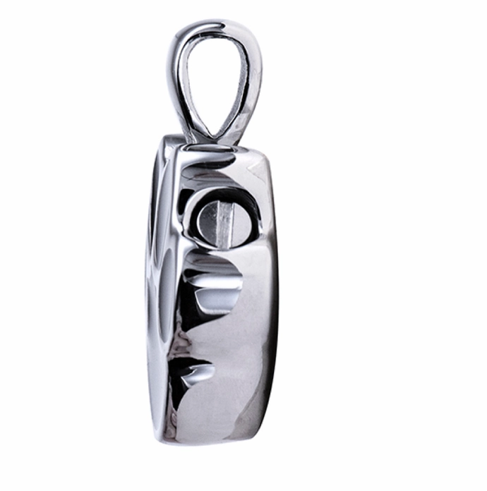 Stainless Steel/Black Enamel Paw Print Memorial Pendant with Screw Opening