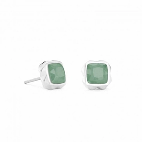 Stainless Steel Green Silver Ear Studs 1200/21-0517