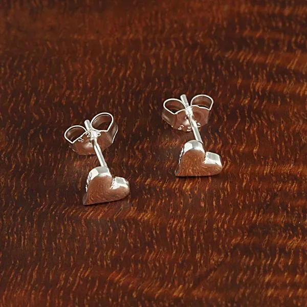Sterling Silver Heart Post Earrings