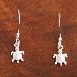 Sterling Silver Honu (Hawaiian Turtle) Hook Earrings (S/M)