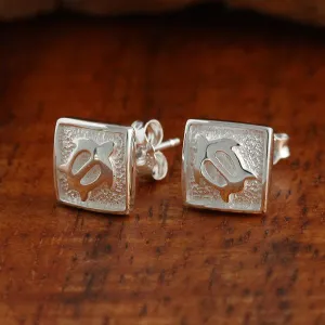 Sterling Silver Honu (Hawaiian Turtle) Post Earrings 8mm