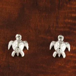 Sterling Silver Honu (Hawaiian Turtle) Post Earrings