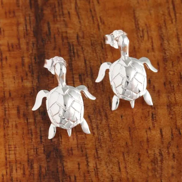 Sterling Silver Honu (Hawaiian Turtle) Post Earrings