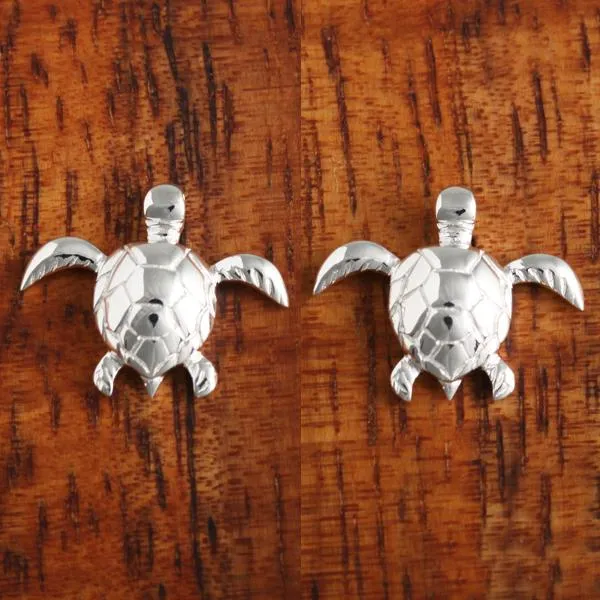 Sterling Silver Honu (Hawaiian Turtle) Post Earrings