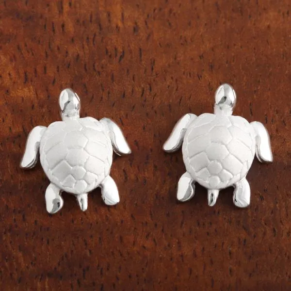 Sterling Silver Honu (Hawaiian Turtle) Post Earrings