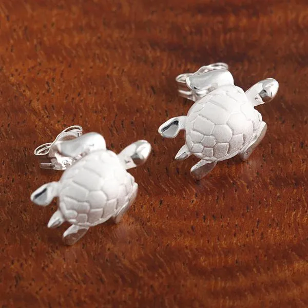Sterling Silver Honu (Hawaiian Turtle) Post Earrings