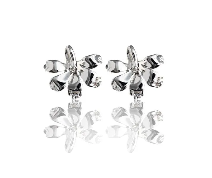 Sterling Silver Naupaka Post Earrings