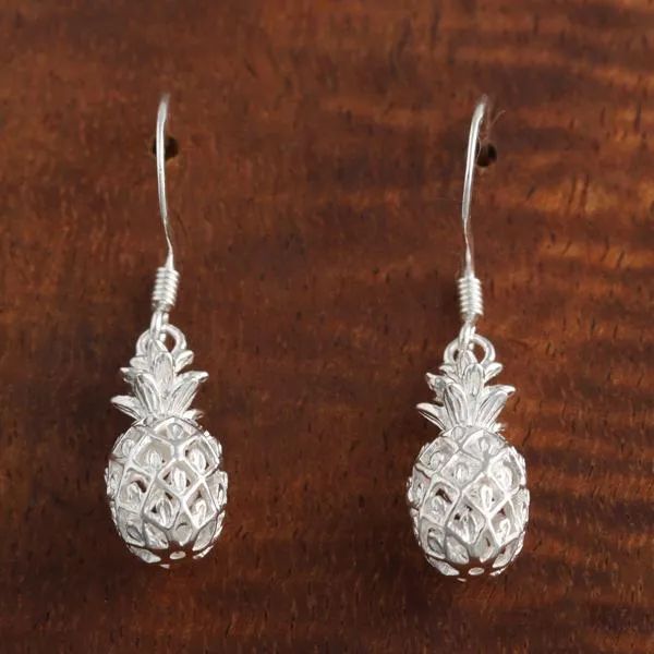 Sterling Silver Pineapple Hook Earrings