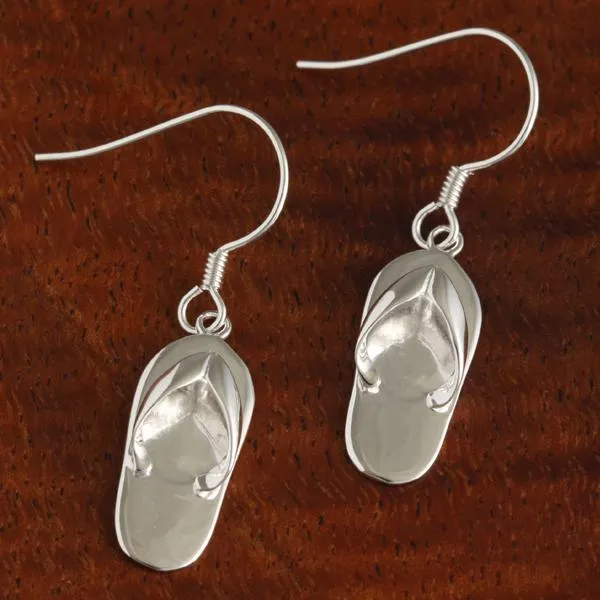 Sterling Silver Plain Slipper Hook Earrings