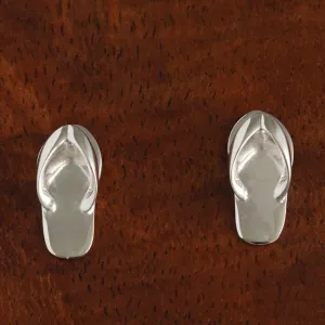 Sterling Silver Plain Slipper Post Earrings