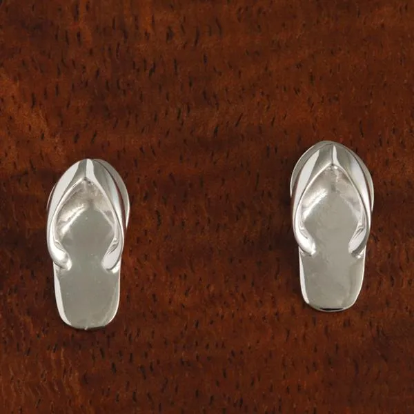 Sterling Silver Plain Slipper Post Earrings