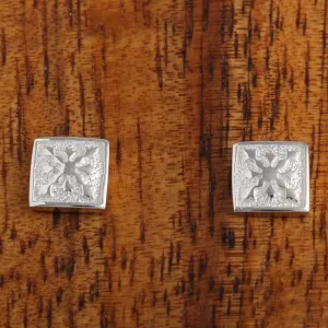 Sterling Silver Quilt Post Earrings 8mm