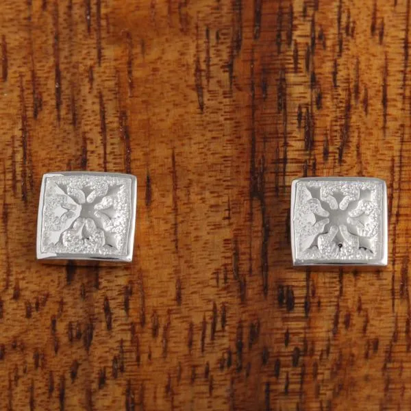 Sterling Silver Quilt Post Earrings 8mm