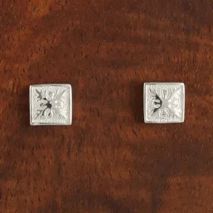 Sterling Silver Quilt Post Earrings 8mm