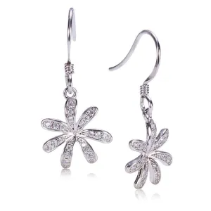 Sterling Silver Tiare Pave CZ Hook Earrings