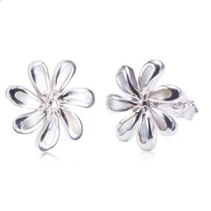 Sterling Silver Tiare with Mother-of-Pearl Inlay Post Earrings