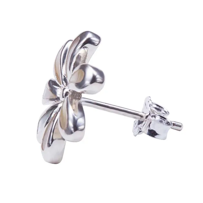 Sterling Silver Tiare with Mother-of-Pearl Inlay Post Earrings