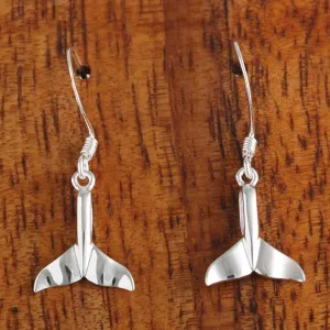 Sterling Silver Whale Tail Hook Earrings