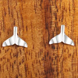 Sterling Silver Whale Tail Post Earrings
