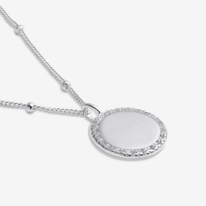 Sterling Silver 21st Birthday Disc Pave 46cm   5cm Necklace JJS0021