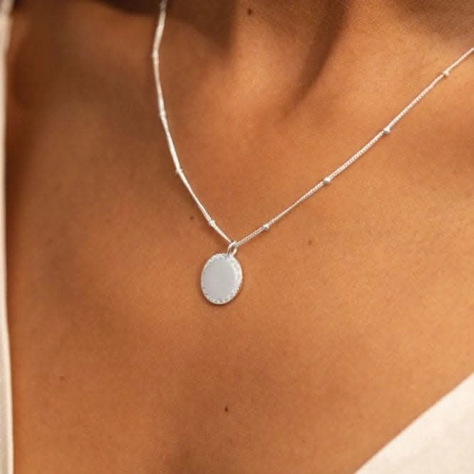 Sterling Silver 21st Birthday Disc Pave 46cm   5cm Necklace JJS0021
