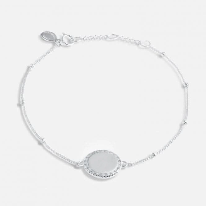 Sterling Silver 30th Birthday Disc Pave 16cm   3cm Bracelet JJS0011