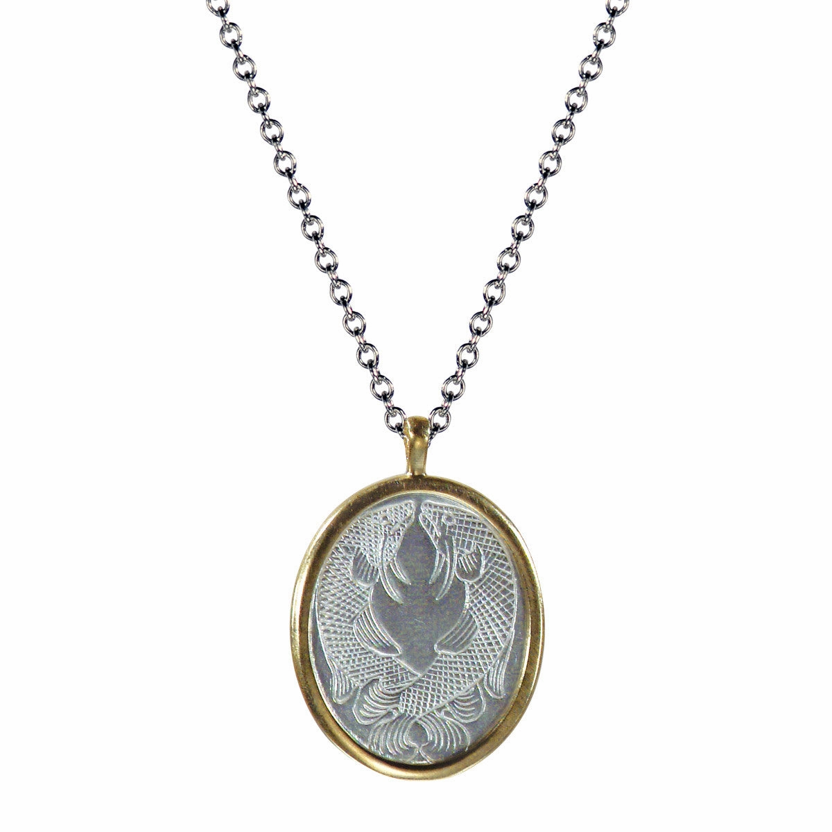 Sterling Silver & 10K Gold Golden Fishes Pendant
