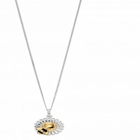 Sterling Silver Bee Flower Pendant P4838