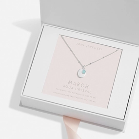 Sterling Silver Birthstone A Little March Necklace JJS0072
