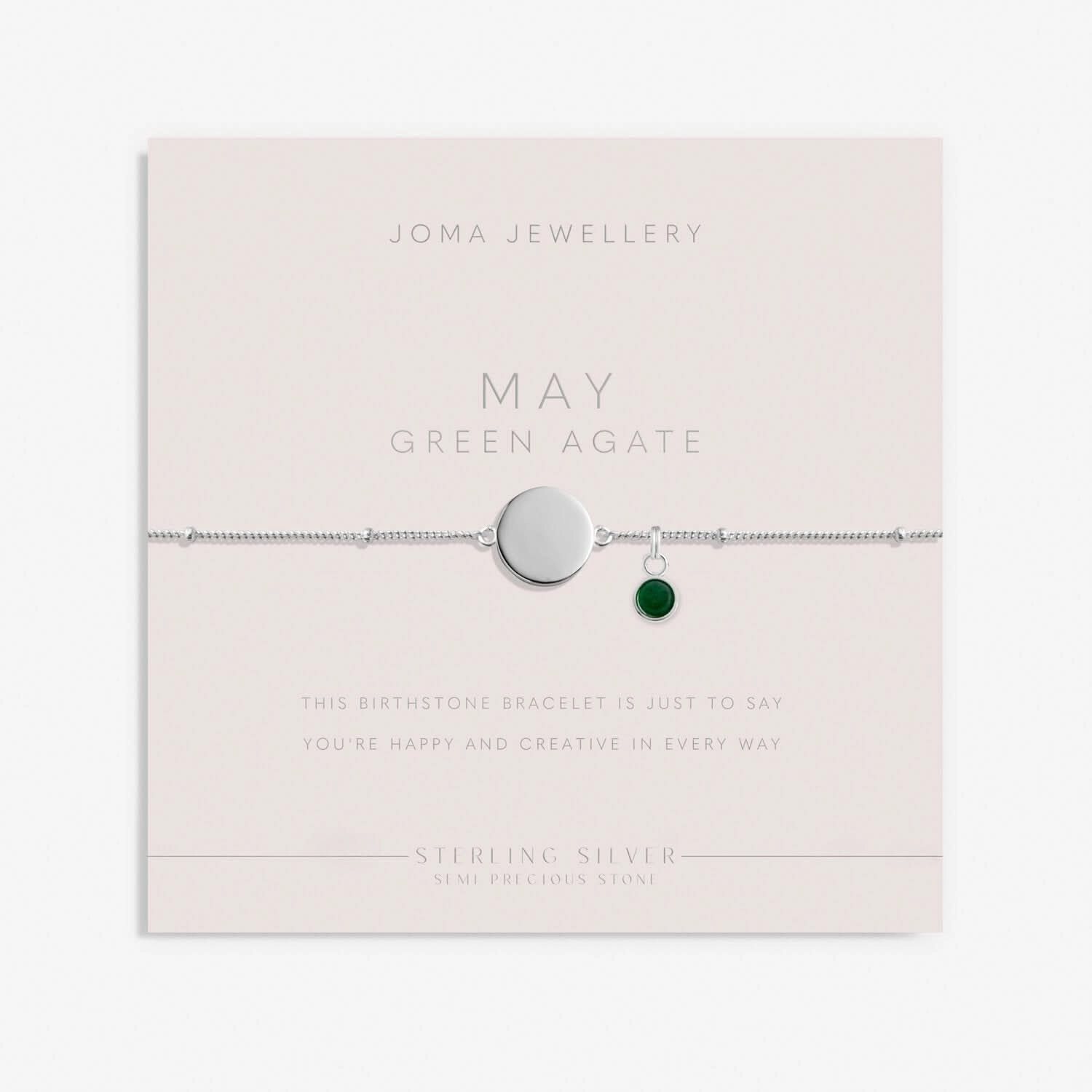 Sterling Silver Birthstone A Little May Bracelet JJS0086