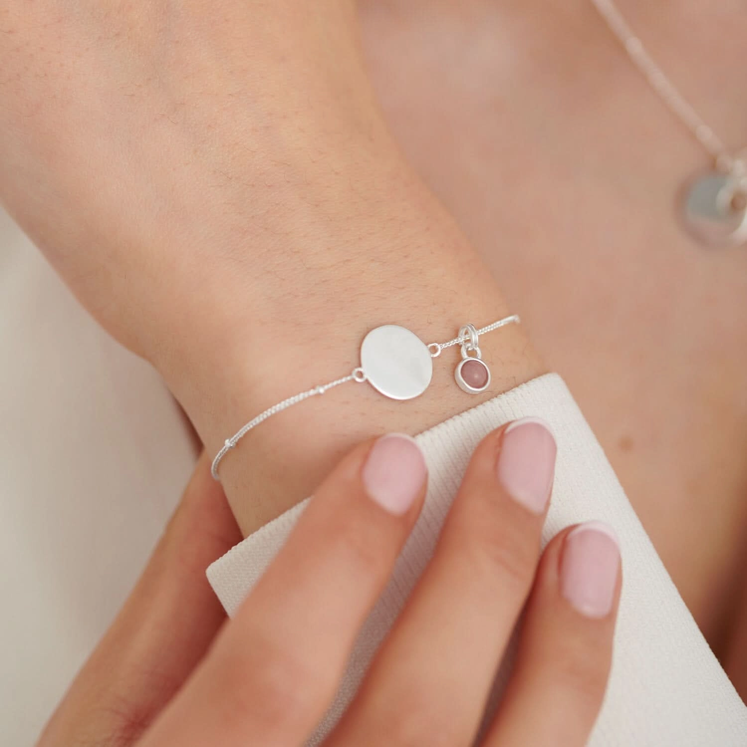 Sterling Silver Birthstone A Little October Bracelet JJS0091